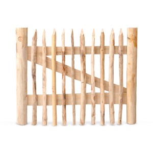 Stiltreu Staketenzaun-Tor aus Edelkastanie, 100x80 cm, für Zäune & Sichtschutz.