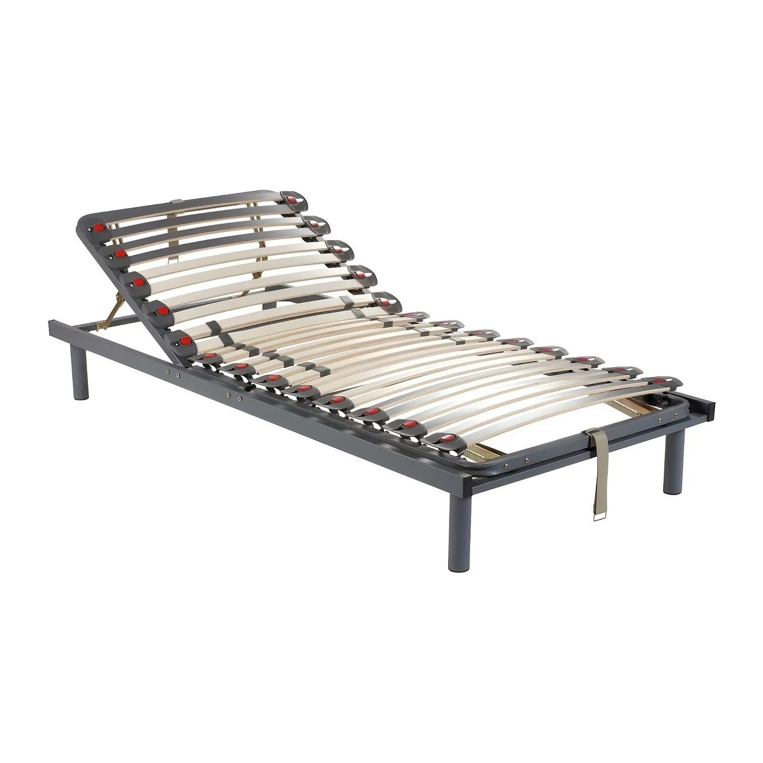 Vente-unique Bettgestell Mit Verstellbarem Lattenrost Ruoti Grau 188 cm