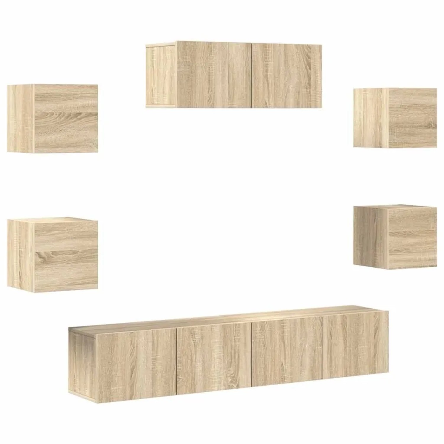 vidaXL 7-Tlg TV-Schrank-Set Sonoma-Eiche Holzwerkstoff 3114512 günstig online kaufen