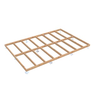 Palmako Fundamentrahmen 450x300 cm, hellbraun, mit LogFoot für Gartenhäuser.