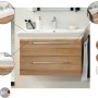 Fackelmann Waschbeckenunterschrank Milano Asteiche, 80 cm breit, mit zwei Schubladen und Softclose.