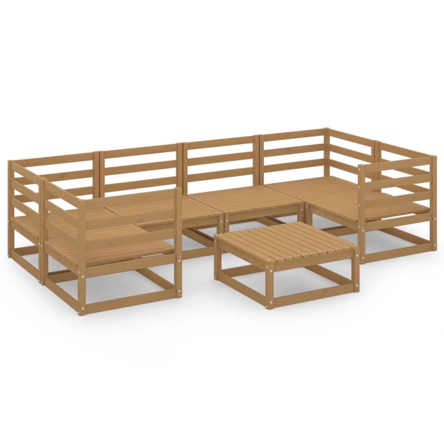 vidaXL 7-tlg Garten-Lounge-Set Massivholz Kiefer Modell 24 günstig online kaufen