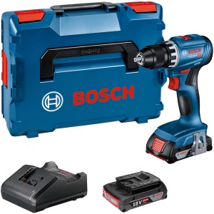 Bosch Professional Akku-Bohrschrauber GSR 18V-45 mit L-Boxx, Akkus und Ladegerät.