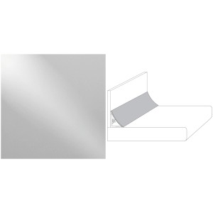 Wandabschlussleiste Plus, 59x3 cm, Metallic, für Arbeitsplatten mit verdeckten Dichtlippen.