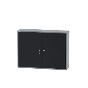 Küpper Hängeschrank, 2-türig, mit 4 Fachböden, schwarz-hellgrau, für Werkzeug und Zubehör.