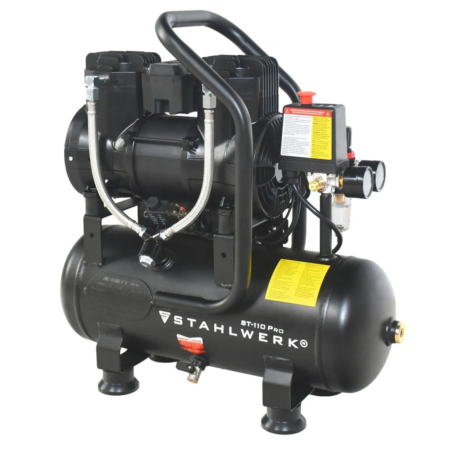 STAHLWERK Kompressor 8 Bar 12 l 1,97 PS 1,45 KW 250 L Min Druckluftkompressor