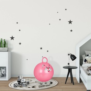 Relaxdays Hüpfball Kinder PVC Pink Mit Griff 55 cm x 45 cm 0,4 kg