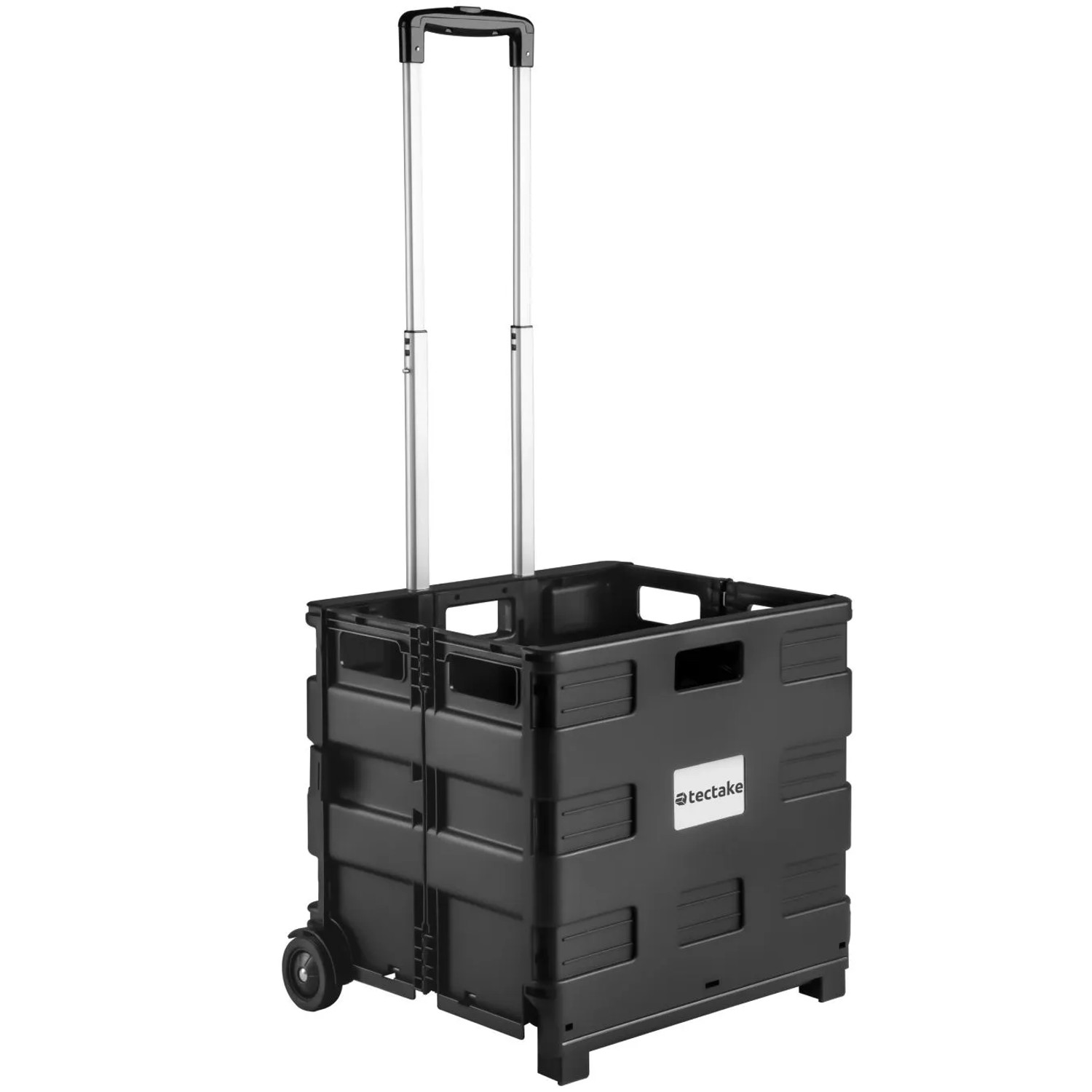 Tectake Einkaufstrolley  Klappbar Aus Hartschale  45 x 37 50 x 97 cm Schwarz