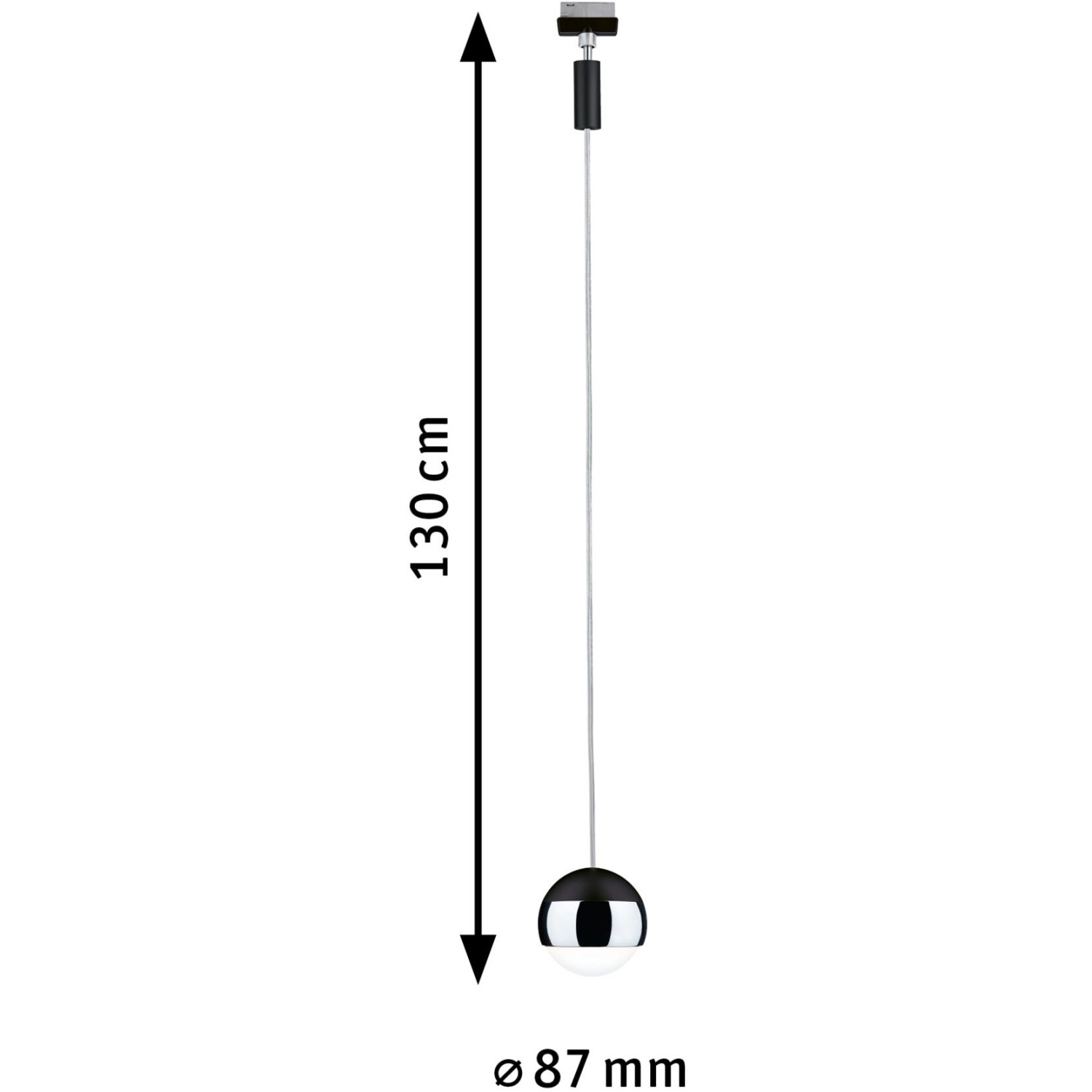 Paulmann Urail LED Pendel Capsule II, schwarz/chrom matt, für Schienensysteme. Moderne Hängeleuchte.