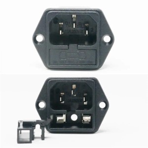 world-trading-net Kaltgeräte-Einbaustecker C14 mit Sicherungshalter