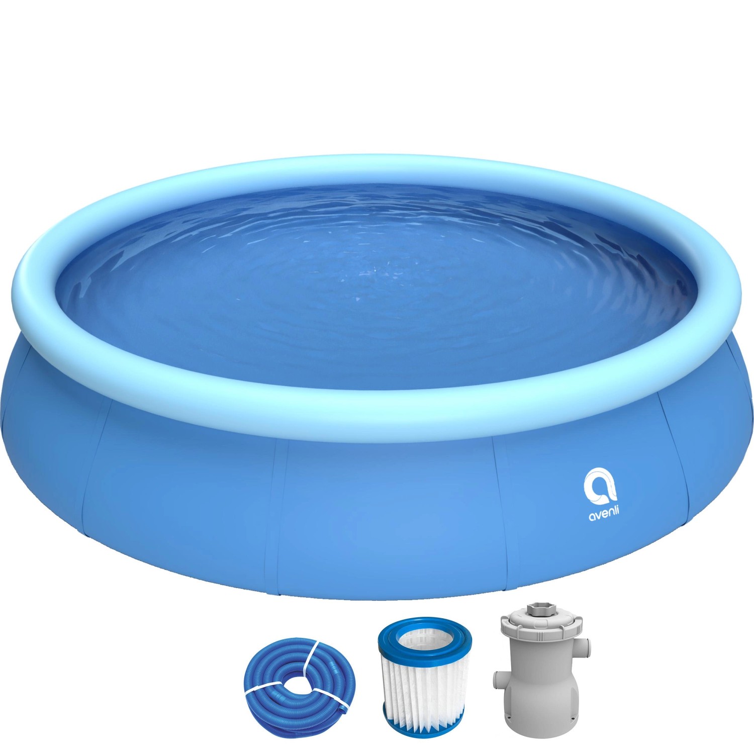 Avenli Prompt Set Pool Aufstellbar Rund Ø 420 x 84 cm Blau mit CleanPlus Fi günstig online kaufen