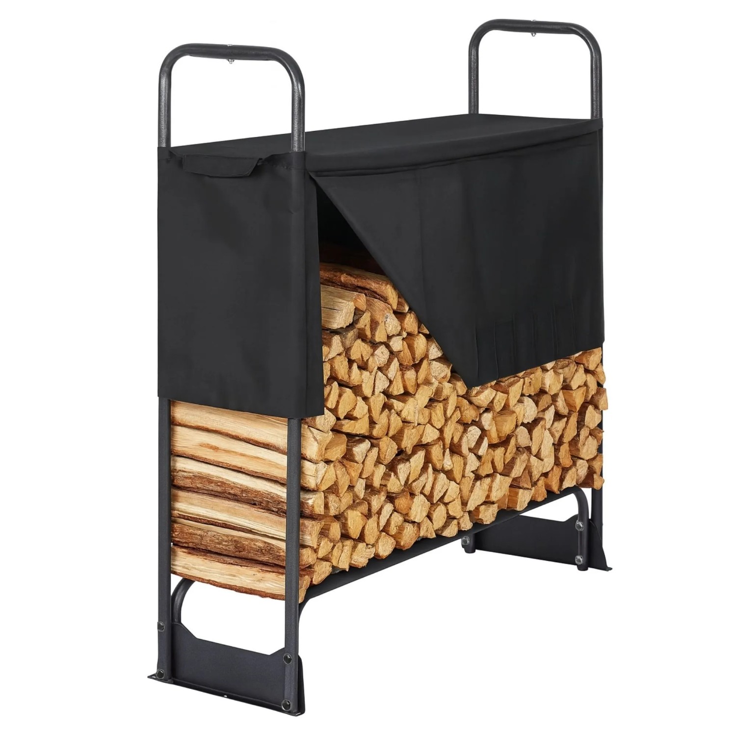 osoltus Kaminholzregal Brennholzregal  132 x 117 cm mit Abdeckung