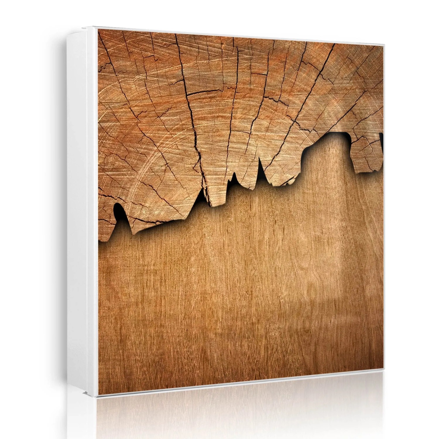 Banjado Großer Schlüsselkasten Metall 30x30cm Weiß Scharnier Links 50 Haken Beschreibbar Magnetisch Motiv Holz