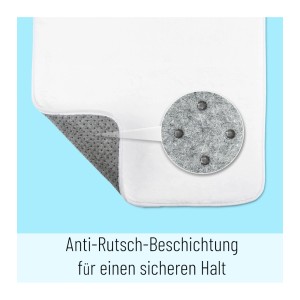 Detailaufnahme der rutschfesten Unterseite des SANILO Badteppichs.