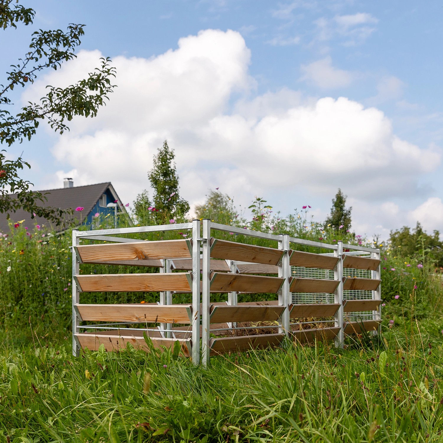 Bellissa Erweiterungsset für Holz/Metall Komposter im Garten.