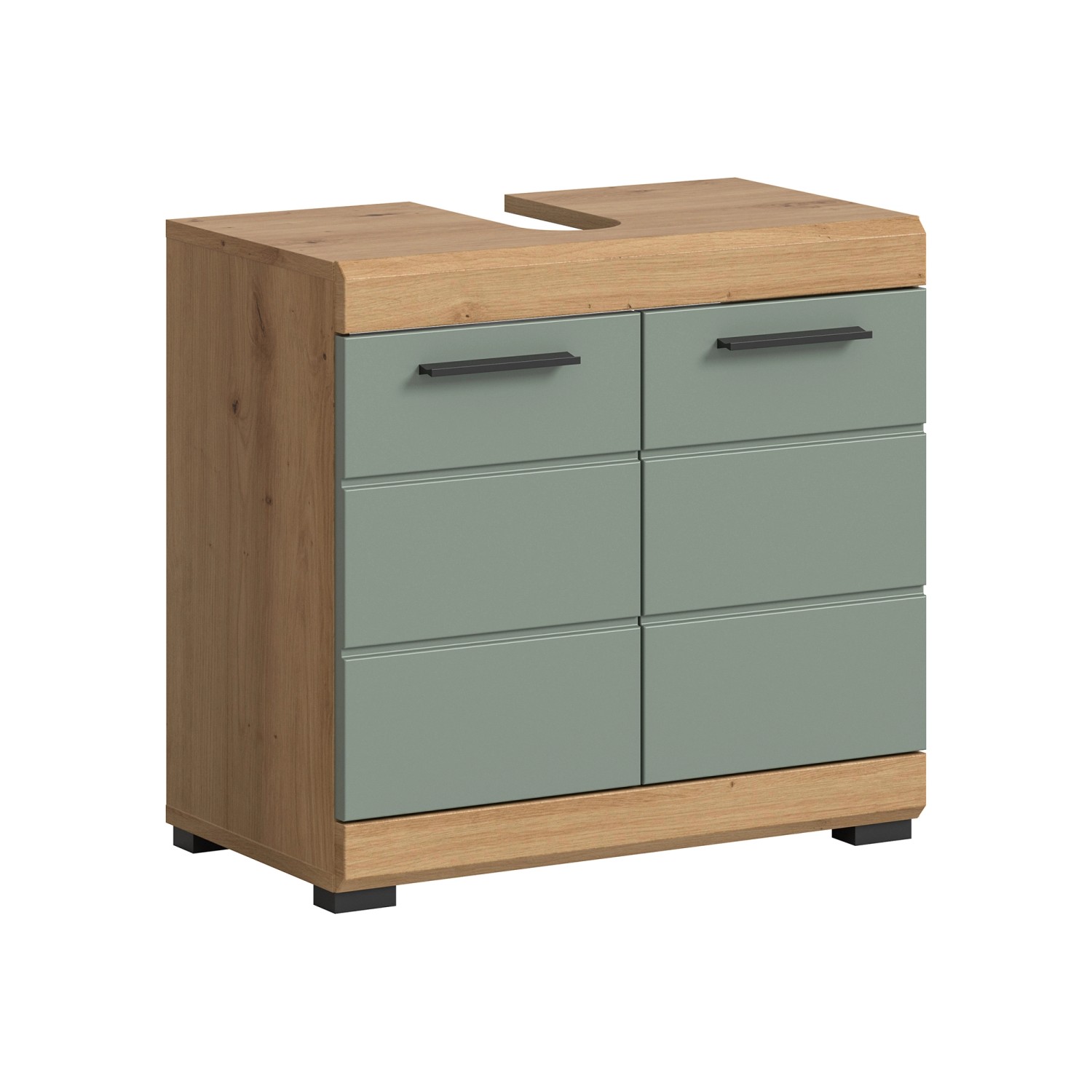 Waschbeckenunterschrank mit Türen 60 x 56 x 34 cm Front Salbei FSC®
