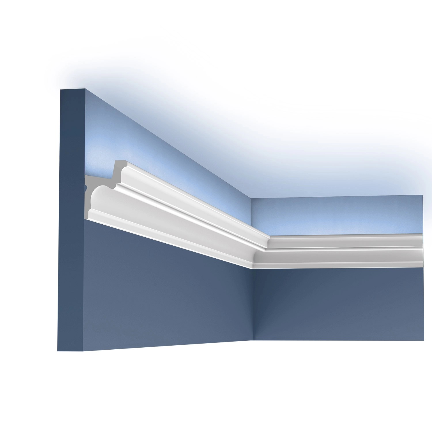 ORAC DECOR C323 LUXXUS AUTOIRE Eckleiste Stuckleiste Indirekte Beleuchtung 2 m 200 cm x 4,2 cm x 5,5 cm Weiß