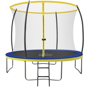 Zero Gravity Outdoor Trampolin 305cm TÜV GS Smartes Klappnetz mit Leiter und Bodenanker