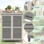 Costway Gartenschrank Holz Lagerschrank Garten Grau_5