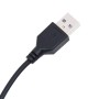 Schwarzer USB-Stecker mit Kabel für das vidaXL LED-Bett. Anschluss für Beleuchtung und Geräte.