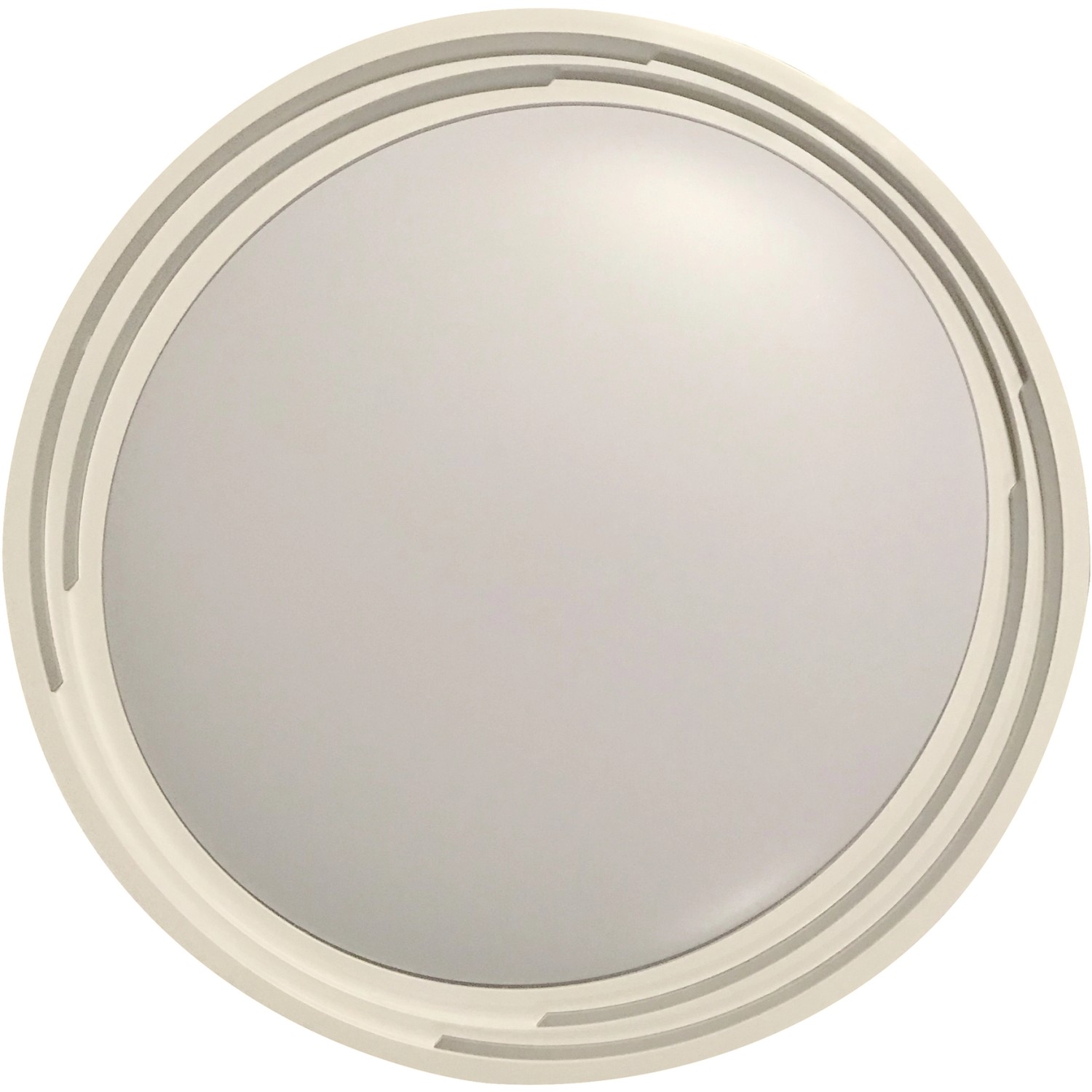 Runde, dimmbare LED-Deckenleuchte Dua von Fischer & Honsel, weiß mit silberfarbenem Rand.