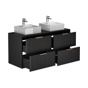 Vente-unique Badmöbel-Set Zevara Schwarz 120 cm