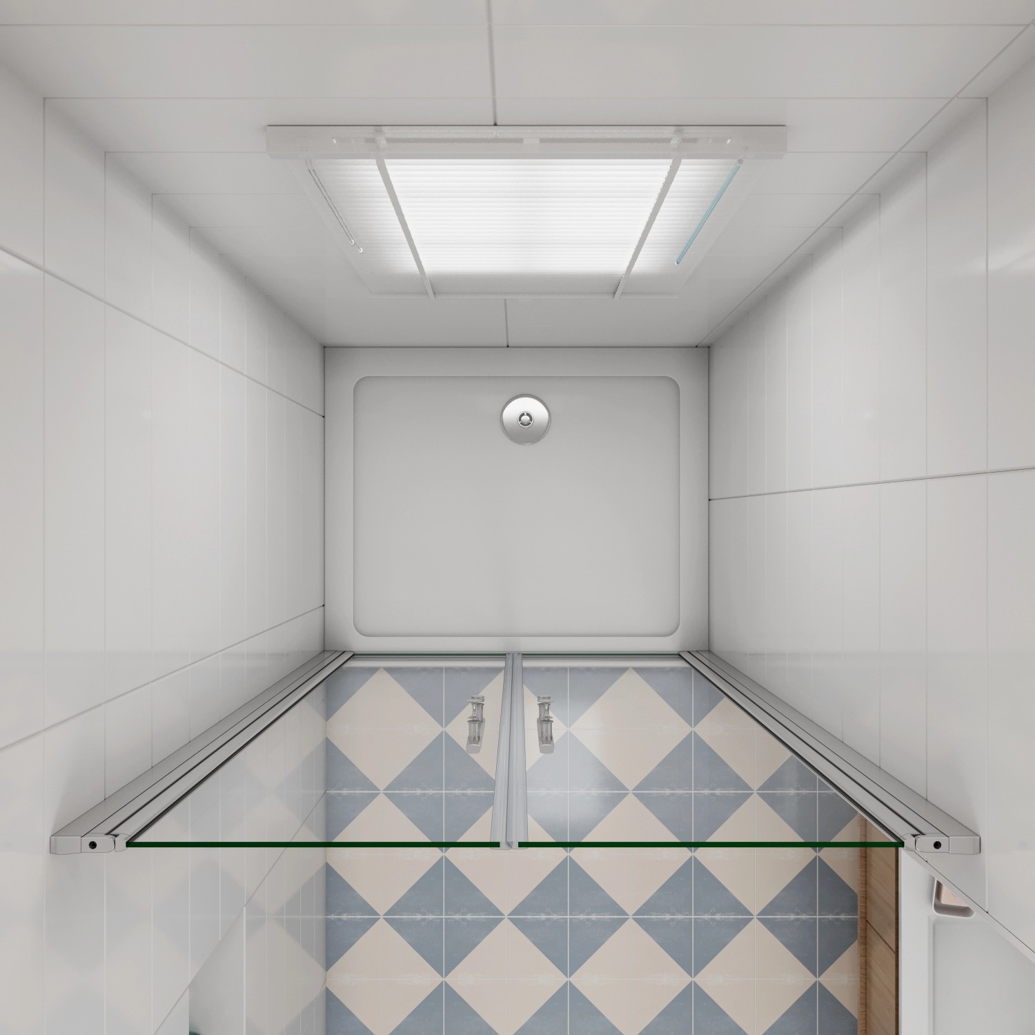 AICA Duschkabine 80x195cm mit Doppeltür, Nischentür aus 6mm ESG Glas, Schwingtür