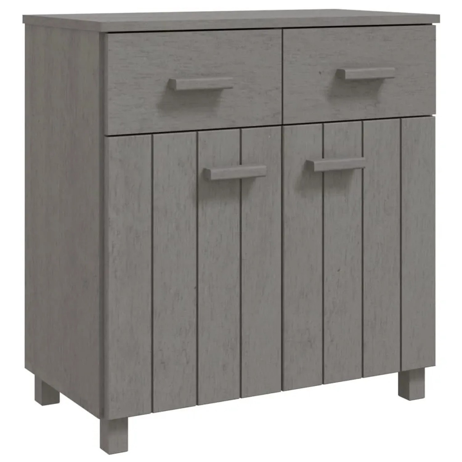 vidaXL Sideboard HAMAR Hellgrau 79x40x80 cm Massivholz Kiefer 340439