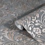 Graue Marburg Vliestapete City Glam Ornamental mit floralem Muster als Rollenware.
