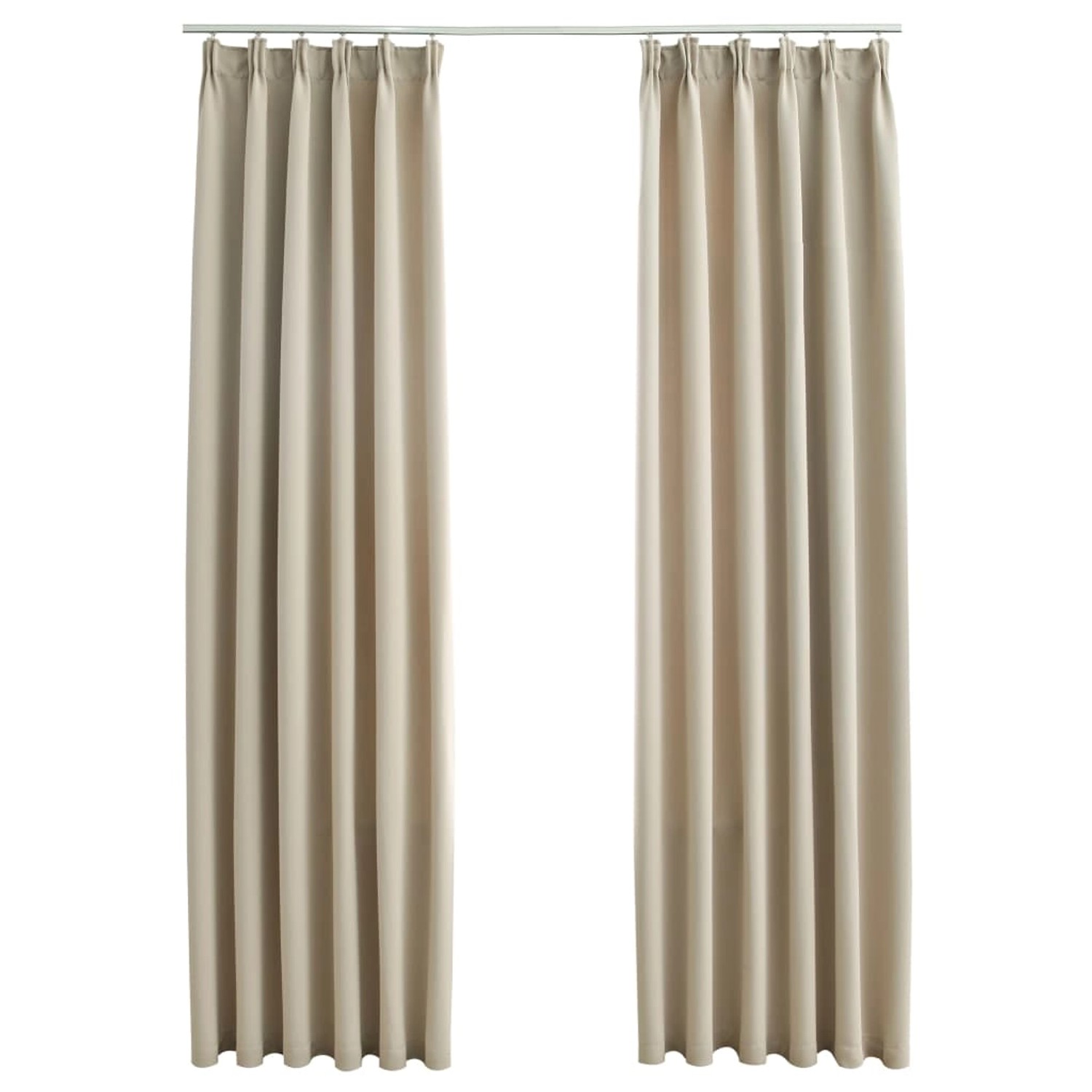 vidaXL Verdunkelungsvorhänge mit Haken 2 Stk Beige 140x175cm günstig online kaufen