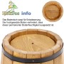 HolzFee Pflanzkübel Rustikal Hell: Innenansicht mit erhöhtem Boden und Entwässerungsloch für optimale Drainage.