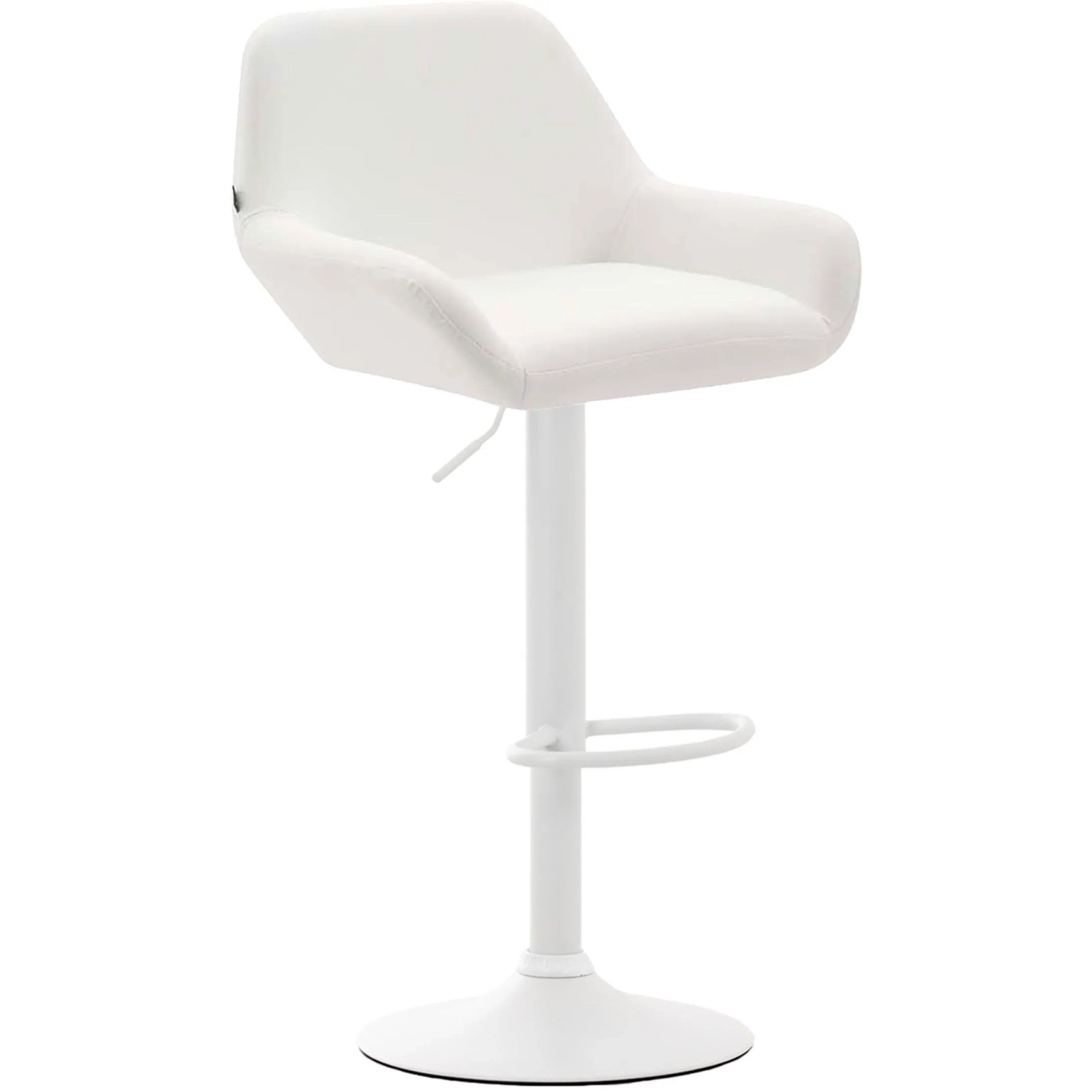 DELUKE Barhocker DUBLIN Weiß Kunstleder Weiß Barstuhl Mit Lehne Tresenhocker Tresenstuhl