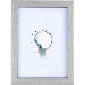 OBI Holz-Bilderrahmen Silber, 13x18 cm, mit Passepartout für kleinere Bilder.