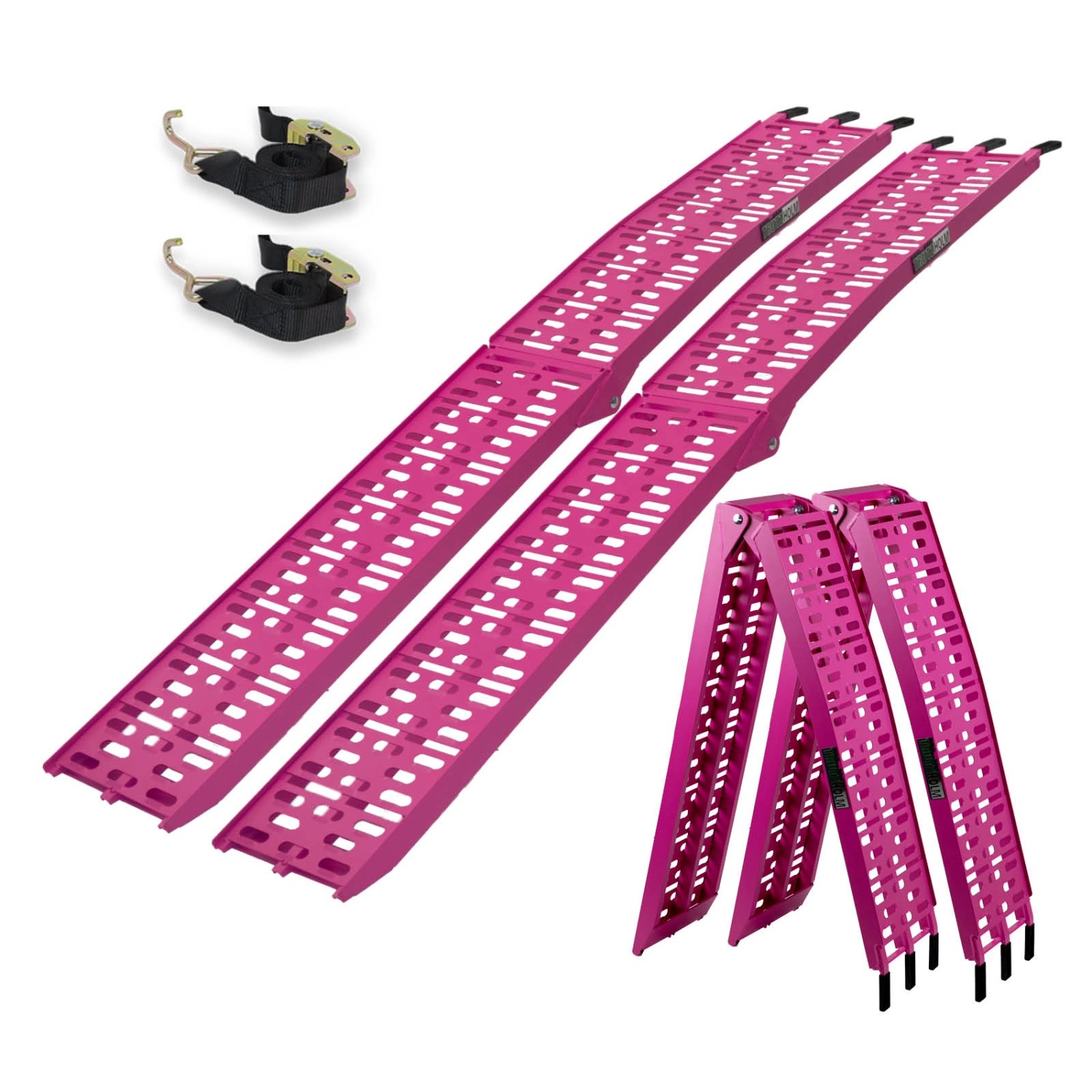 TRUTZHOLM 2x Auffahrrampen Klappbar 228 cm Traglast 680 kg Pink