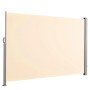 Beige ausziehbare Seitenmarkise aus Aluminium, als Sicht- und Sonnenschutz für Balkon und Terrasse.