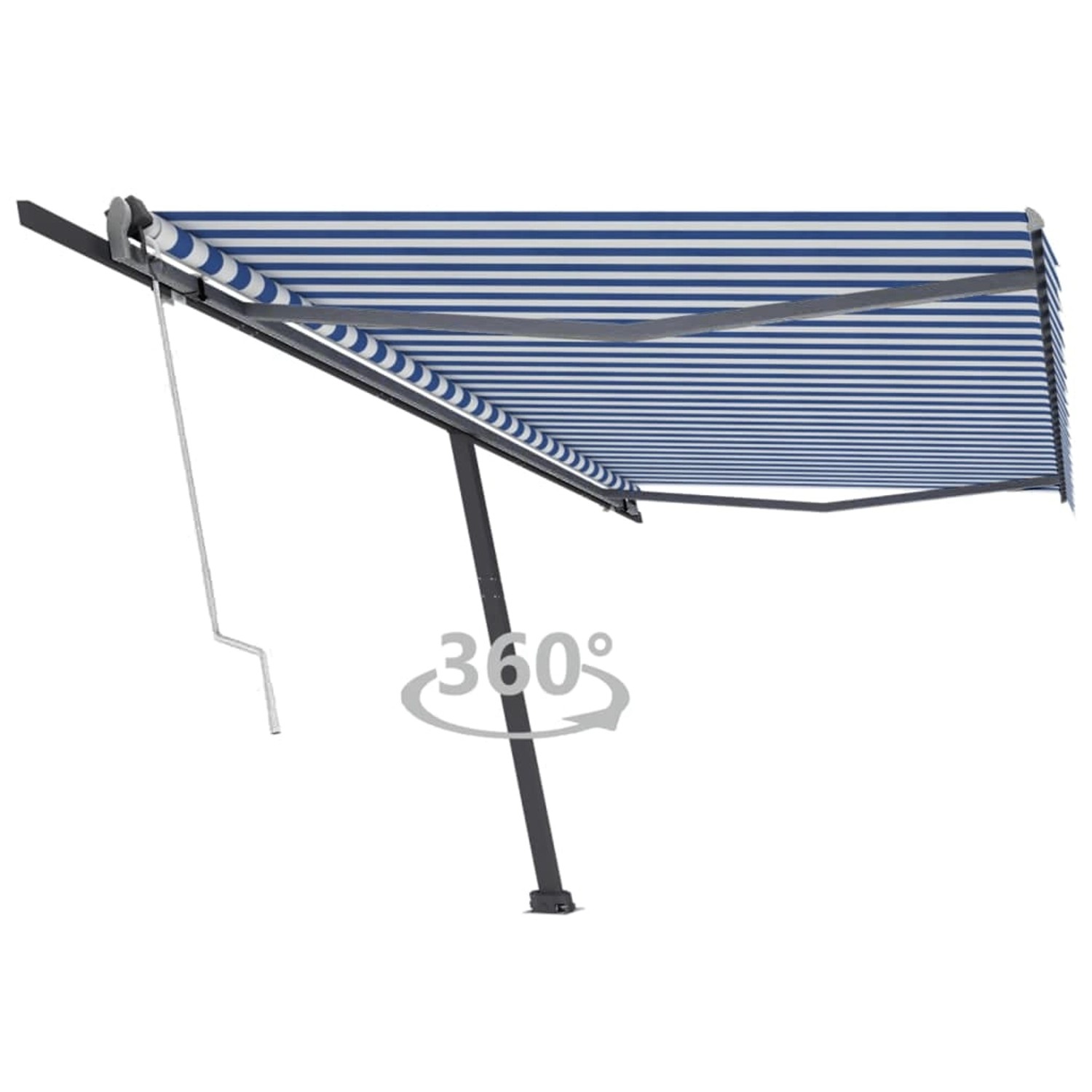 furnicato Standmarkise Automatisch 500x300 cm Blau & Weiß günstig online kaufen