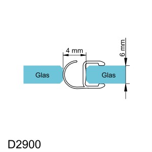 Schulte Dichtprofil vertikal, transparent, für 6 mm Glas, Serie MasterClass und Garant.