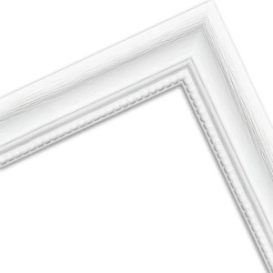 Detailansicht: Weiß gemaserter Bilderrahmen aus Massivholz im Landhausstil, 10x15 cm.