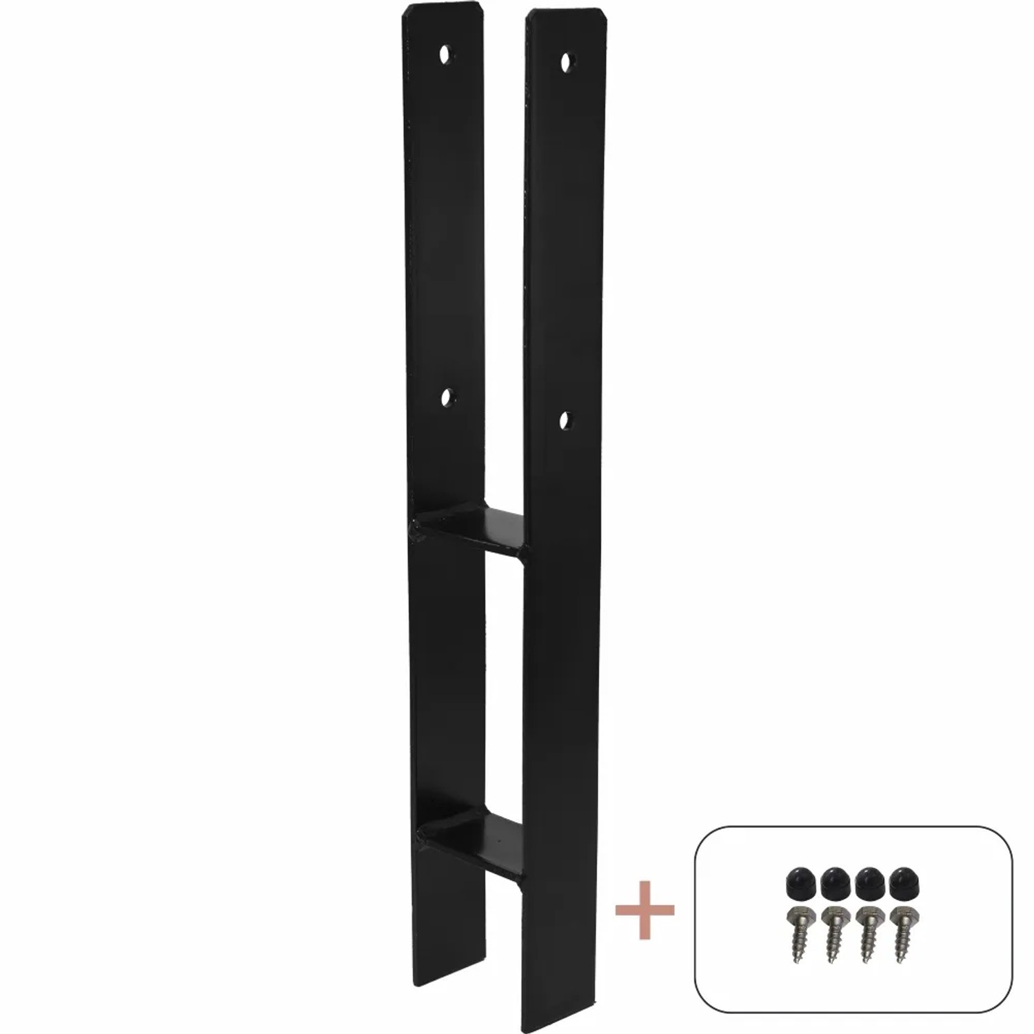 Pfostenträger Schwarz 600 mm x 91 mmx 60 mm
