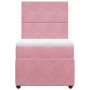 Rosa vidaXL Boxspringbett 100x200 cm mit Matratze und Kopfteil aus Samt.