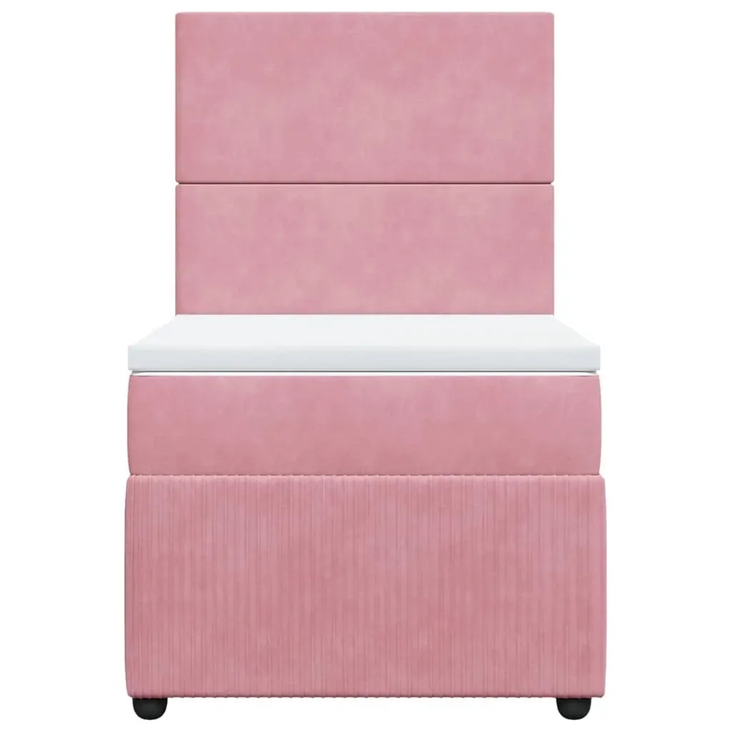 Rosa vidaXL Boxspringbett 100x200 cm mit Matratze und Kopfteil aus Samt.