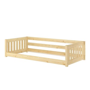 Erst-Holz Niederflurbett für Kinder mit Sicherung 90 x 200 cm Kiefer Massiv Modell 28 ohne Zubehör