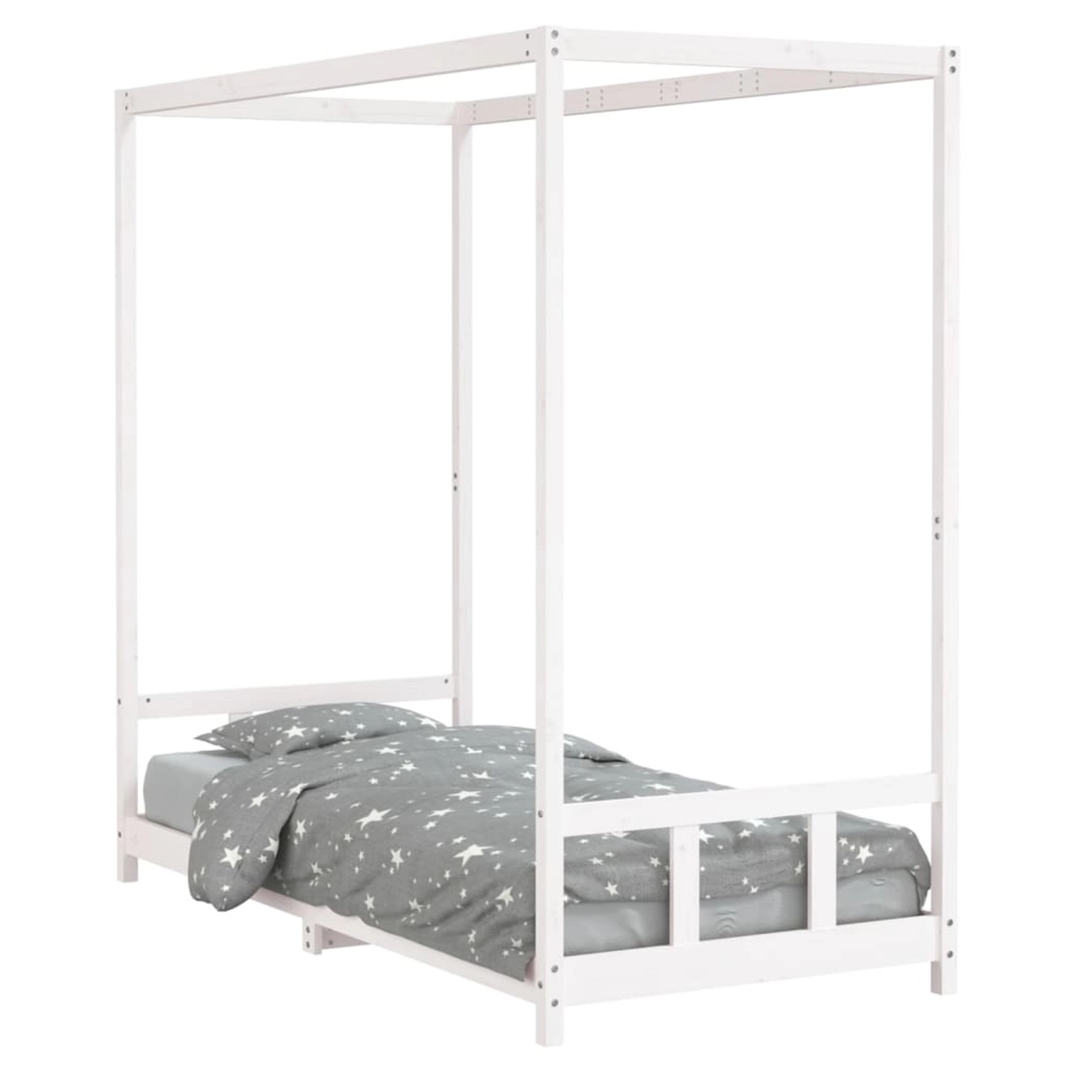 vidaXL Kinderbett Weiß 90x200 cm Massivholz Kiefer 834523 günstig online kaufen