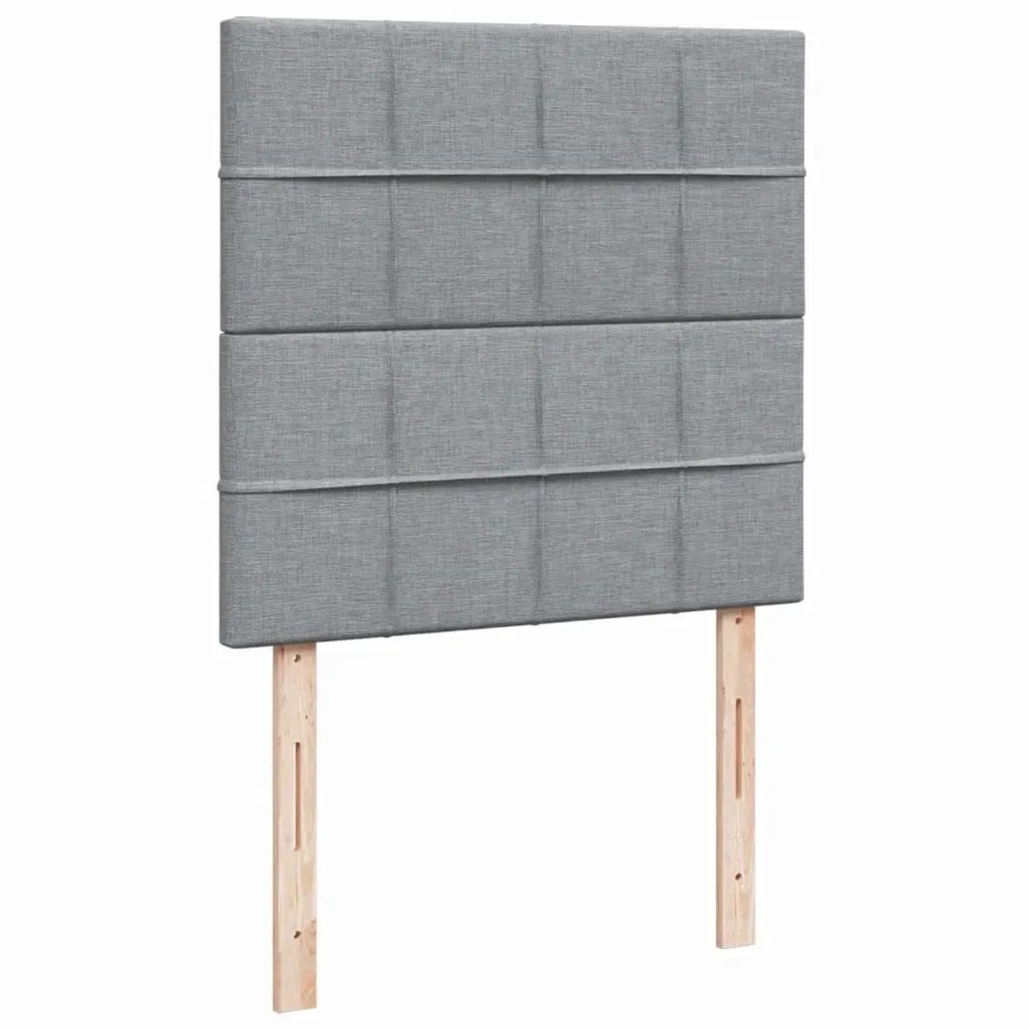 Hellgraues vidaXL Boxspringbett 90x200 cm mit Stoffbezug und Kopfteil.