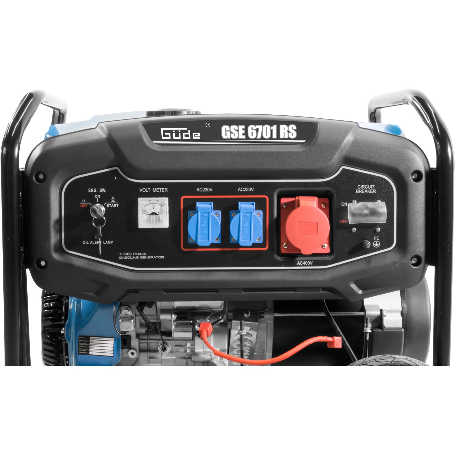 Güde Stromerzeuger GSE 6701 RS Benzin mit 230V und 400V Anschlüssen.
