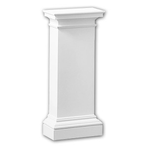 Weiße PROFHOME Halbsäule/Postament, 65,2x30x15cm, dekoratives Zierelement für Paneele.