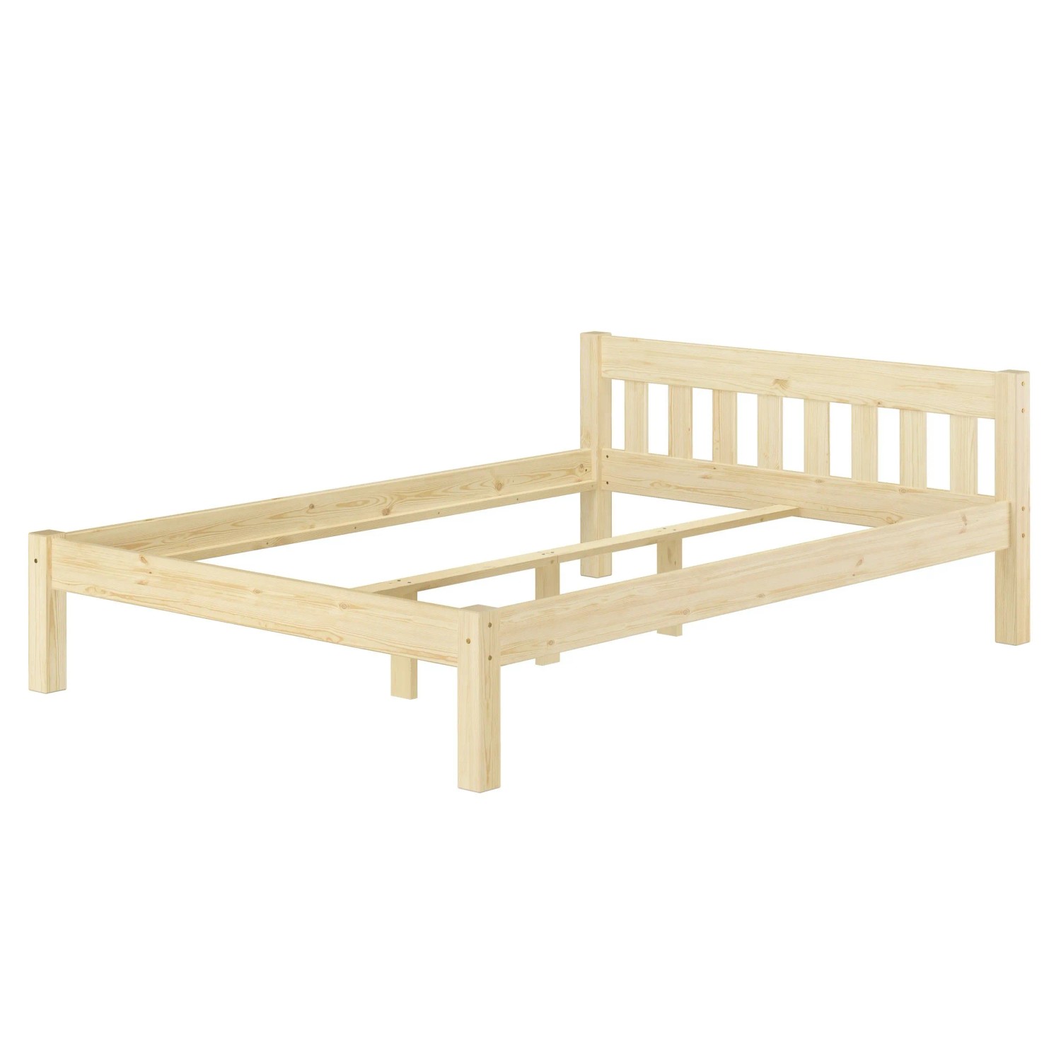 Erst-Holz Vollholzbett Doppelbett 140 x 200 cm Kiefer Unbehandelt Modell 38 ohne Zubehör