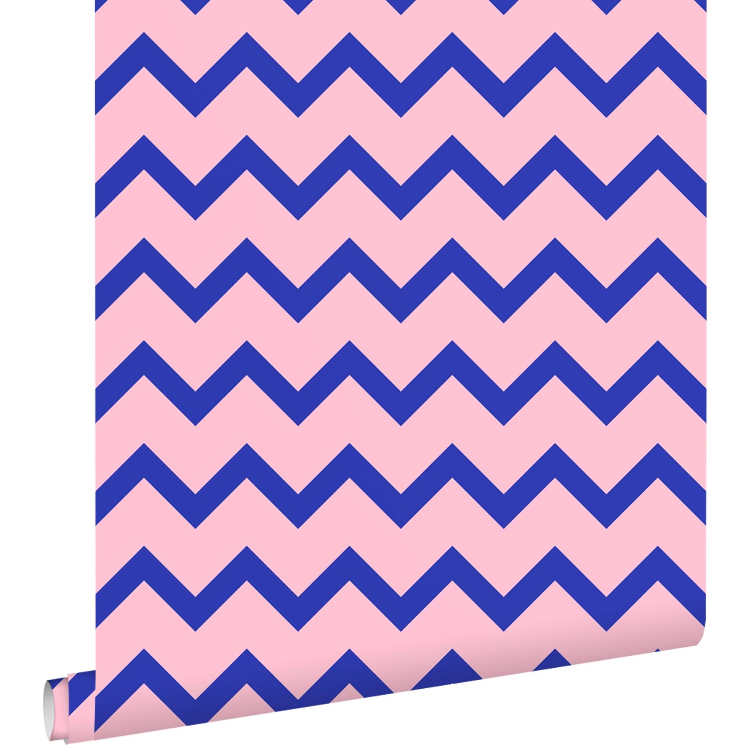 ESTAhome Tapete Zickzack-Motiv Blau und Rosa 50 x 900 cm günstig online kaufen
