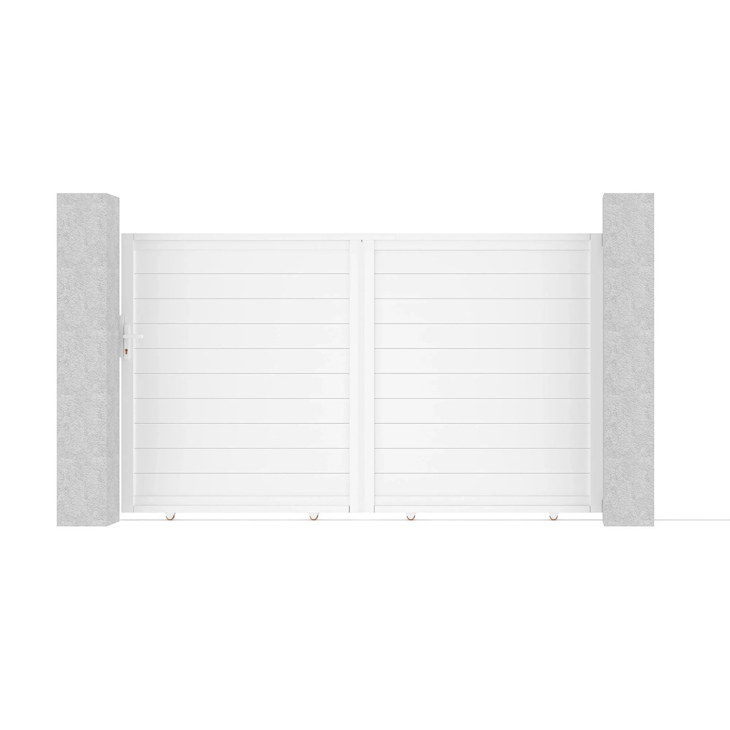 Casanoov Eiger 3 M Schiebetor  180 Cm Hoch & 2 Pfosten  190 Cm Hoch  Weißes Aluminium