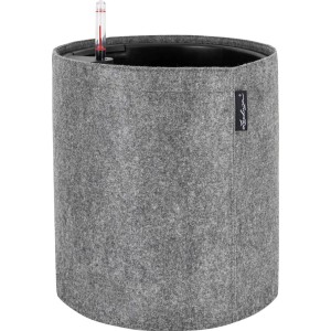 Grauer Lechuza Blumentopf Trendcover 32 Felt Dark natural, Ø 32 cm, mit Bewässerungssystem.
